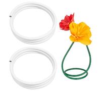 PH PandaHall 5m/16ft Flexible Pipe 16mm White Plastic Tubes Bendable Pipe Stem Plastic Aluminum Tubing for DIY Artificial Flower Stems, Wedding Arch Decor, Cosplay Props, DIY Crafts, 2 Rolls