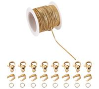 PH PandaHall 5m 304 Stainless Steel Box Chain Bulk Venetian Roll Square Link for Necklace Bracelet Jewellery Making