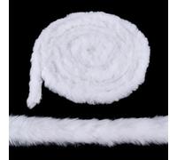 PH PandaHall 5m White Faux Fur Trim Wool Christmas Ribbon 5cm Wide Plush Fuzzy Trim Decorative Trimming Furry Sewing Trims for Xmas Tree Garland Decor DIY Crafts Costume