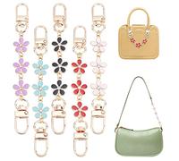 PH PandaHall 5pcs Flower Purse Extender, 5.2 Inch Short Bag Strap Bag Pendant Charms Women's Bag Decor Chain Strap with Alloy Swivel Clasps Bag Strap Replacement Purse Clutches Handles, Mixed Colors,