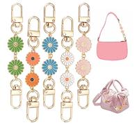 PH PandaHall 5pcs Purse Strap Extenders 2 Sizes Sunflower Chain Strap Extender Short Decorative Bag Chains Golden Handbag Extension Chain for Crossbody Shoulder Handbag Purse Clutch, 4.3"/4.6"