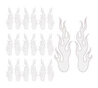 PH PandaHall 5x2 Pieces Flame Rhinestone Iron-On Patch Glass Rhinestone Iron On Patches 8.2x3 inch Fire Sparkly Applique Flames Transfer Glitter for DIY T-Shirts Jackets Bags Caps Decoration