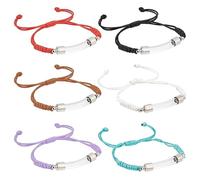 PH PandaHall 6 Color Glass Vial Pendant Bracelet with Glass Openable Container Name on Rice Bracelet for Men Women DIY Jewellery Making Perfume Sand, 0.6~3.5 inch