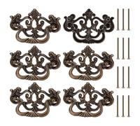 PH PandaHall 6 Pack Antique Drawer Pulls, Dresser Drawer Pulls Handles 10cm Vintage Cabinet Pulls Cabinet Knobs Shabby Chic Pulls for Dresser Vanity Nightstand Cupboard Wardrobe, Antique Bronze