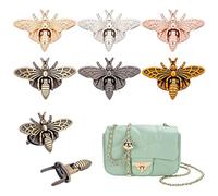 PH PandaHall 6 Sets Purse Turn Lock, 6 Colours 3D Bee Shape Bag Turn Buckles Decorative Lock Alloy Purse Twist Lock Purse Clasp Closure Lock Clutch Closure for DIY Craft Bag Handbag Purse Making
