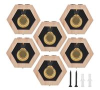 PH PandaHall 6 Sets Wooden Medal Hanger Display Hexagon Medal Storage Case Medal Holder Box Wall Mount Medal Box with Sponge for Track Sports Marathon Races Running Showcase 12.5x14cm