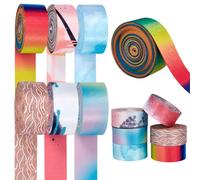PH PandaHall 6 Styles Gradient Printed Webbing Straps 3.8cm Wide Rainbow Ribbon Purse Backpack Straps Belt for Backpacks, Luggage, Seatbelt, Sewing Accessories, 27.4m
