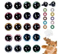 PH PandaHall 60 Sets Star Safety Eyes for Crocheting 10 Colors 16mm 3D Glitter Craft Eyes Resin Amigurumi Eye with Washers Plastic Crochet Eye for Teddy Bear Plush Stuffed Animals Puppets