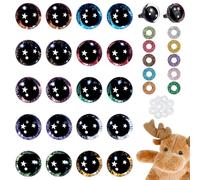 PH PandaHall 60 Sets18mm Star Safety Eyes for Crocheting 10 Colors 3D Glitter Craft Eyes Resin Crochet Eye with Washers Plastic Amigurumi Eye for Crochet Teddy Bear Plush Stuffed Animals Puppets