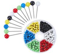 PH PandaHall 600 PCS 6 Colors 1/8 inch Map Push Pins Map Tacks Acrylic Ball Head with 304 Stainless Steel Point for Bulletin Board Fabric Marking