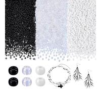 PH PandaHall 6000pcs Seed Beads, 2mm Round Glass Seed Beads Mini Spacer Bead for Bracelets Necklaces Earrings Eyeglass Chain Jewellery DIY Crafts Making