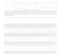 PH PandaHall 600pcs 4 Styles Hang Tabs Hooks Self Adhesive Hang Tags Sticky Tabs Hanging Hooks Clear Plastic J-Hook Hanging Tags for Retail Displays Business Shops Pegboard Hangers