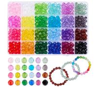 PH PandaHall 600pcs 8mm Faceted Crystal Beads for Bracelets, 24 Colors Acrylic Faceted Rondelle Bead Transparent Gem Beads Rainbow Loose Bead for Bracelet Necklace Earring Jewellery Making DIY Craft