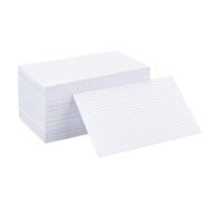 PH PandaHall 600pcs Grid Index Cards, 5.1x3 Inch White Note Cards Study Cards with Grid Lines Cardstock Paper Paper Memo for Students Professionals Studying Note Taking School Office Home