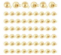 PH PandaHall 60pcs 18K Gold Plated Crimp Beads, 3.5mm Round Stopper Crimp Beads Positioning Metal Ball Spacer Bead Jewellery Findings for DIY Bracelet Necklace Jewellery Making Accessories