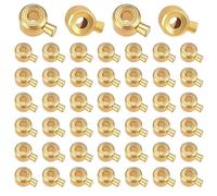 PH PandaHall 60pcs 18K Gold Plated Crimp Beads, Stopper Beads Gold Metal Crimp Bead Column Positioning Spacer Bead for Necklaces Bracelets Jewellery Making Accessory Ends, 4x3 mm