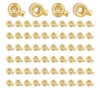 PH PandaHall 60pcs 18K Gold Plated Crimp Beads Stopper Beads Metal Crimp Bead Charms Column Positioning Spacer Beads for Jewelry Making Accessory Bracelet Necklace Ends, 4x3mm