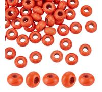 PH PandaHall 60pcs Orange Synthetic Turquoise Beads for Halloween, 14x8mm European Spacer Beads Turquoise Stone Bead Loose Bead with 5.5mm Large Hole for Fall Bracelet Necklace Earring Jewelry Making