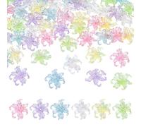 PH PandaHall 60pcs Resin Trumpet Bell Flower Beads AB Colour Lily Beads 1.7 inch Transparent Acrylic Flower Charms Bulk for Jewellery Making Bracelets Necklaces Christmas Birthday Party Decoration