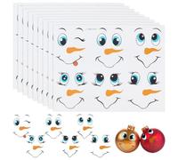 PH PandaHall 60pcs Snowman Face Stickers for Crafts, Snowman Face Decals Christmas Ornaments PVC Decorative Art Stickers for DIY Winter Holiday Home Decor Window Wall Water Bottles Refrigerator