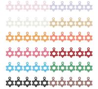 PH PandaHall 60pcs Star of David Charms, 12 Colours Small Jewish Stars Charms Bible Theme Hexagram Star Dangle Pendants for DIY Jewellery Making Bracelets Necklaces Earrings Craft Kits