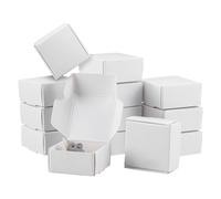 PH PandaHall 60pcs White Gift Box Mini Paper Boxes Cardboard Box with Lid Square Small Aircraft Boxes for Gift Packaging Wedding Birthday Party Favors Small Business, 4x4x2cm
