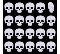 PH PandaHall 60pcs White Skull Buttons Halloween Button 2 Holes Skeleton Buttons Acrylic Sewing Button for DIY Clothing Crafting Sewing Decorations, 2.3x2cm