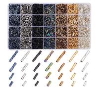 PH PandaHall 6300pcs Glass Bugle Beads 7 Colors Twisted Bugle Beads 5/6/9/12mm Glass Tube Seed Bead Spacer Bead for Earring Bracelet Necklace Jewellery DIY Craft Making, 0.5mm Hole