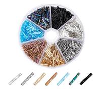 PH PandaHall 630pcs Twisted Bugle Beads 7 Colours Glass Tube Beads, 12x2mm Long Tube Seed Spacer Bead for Bracelet Necklaces Jewellery Crafts Making Beading Sewing, 0.5mm Hole
