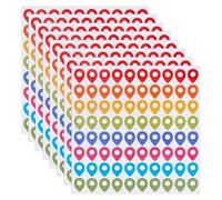 PH PandaHall 640pcs Map Location Stickers 8 Colors Landmark Sign Stickers Map Pointer Stickers Self Adhesive Peel and Indicator Labels for Marking Camping Adventure Sites Travel Destinations