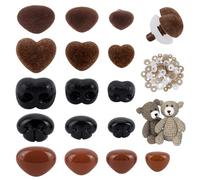 PH PandaHall 64pcs 5 Styles Safety Noses for Crochet Animals, 10~18mm Black/Brown Crochet Noses Plastic Nose with Washers for Amigurumi Stuffed Animals Craft Puppet Bear Teddy Bear Dog Plush Animal