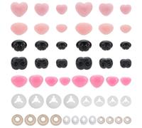 PH PandaHall 64pcs 5 Styles Safety Noses for Crochet Animals, 10~18mm Black/Pink Crochet Noses Plastic Noses with Washers for Amigurumi Stuffed Animals Craft Puppet Bear Teddy Bear Dog Plush Animals