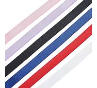 PH Pandahall 65.6 Yards 6 Colours Elastic Strap Ribbon Sew on Elastic Band Satin Shoulder Strap Trim Elastic Adjustment Strap, 10mm Satin Bra Straps for Sewing Shoulder Dresser Decorative