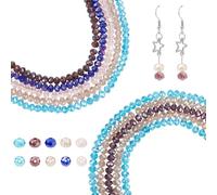 PH PandaHall 650pcs Faceted Glass Beads Mint Chocolate Colour Series Crystal Beads Electroplated Bead Sparkling Craft Bead for Sun Catcher Summer Hanging Ornaments Jewellery Making 8x6mm Hole: 1mm