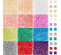 PH PandaHall 6600pcs 12 Colors Large Hole Seed Beads, 2mm Small Glass Seed Beads with 1mm Hole 12/0 Round Pony Bead Spacer Beads Waist Beads for Earring Friendship Bracelet Jewelry DIY Craft Making