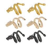 PH PandaHall 6PCS 14K Gold Plated Dragon Beads 3 Colors New Year Lucky Bead 24x13mm Curved Dragon Beads Vintage Winding Shape Bead for DIY Jewellery Making Bracelet Necklace Dreadlocks Ring