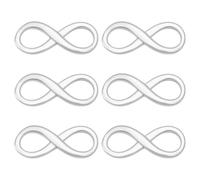 PH PandaHall 6pcs 925 Sterling Silver Infinite Symbol Pendant, Infinity Linking Charms Frames Connectors Jewellery Links for Women DIY Earring Necklace Bracelet Jewellery Making, Platinum 12x5mm