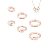 PH PandaHall 6pcs 925 Sterling Silver Locking Jump Rings 6/8/10mm OD O-Ring Connectors Circle Linking Ring Secure Crimp Closure Split Connectors for Necklace Bracelet Keychain, Rose Gold