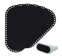 PH PandaHall 6pcs Black Crochet Bag Bottom Base Oval Felt Purse Bottom, 8.7x3.9inch Knitting Bag Bottom Handbag Base Insert Board with Holes for DIY Tote Leather Purse Crossbody Bag