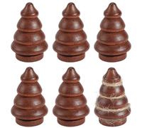PH PandaHall 6pcs Christmas Tree Shape Wooden Spools 2.2x1.4 inch Smooth Rotatable Bobbins Brown Empty Thread Spools Wooden Thread Spool for Textile Weaving Ribbon Crafts DIY Art