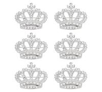 PH PandaHall 6pcs Crystal Rhinestone Crown Brooch Pins Crown Brooches Exquisite Queen Lapel Pins Collar Pins for Birthday Wedding Party Christmas Dresses Suits Blouse Jacket Decoration, Platinum