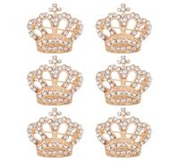 PH PandaHall 6pcs Crystal Rhinestone Crown Brooch Pins Gold Crown Brooches for Women Exquisite Queen Lapel Pins for Birthday Wedding Party Christmas Dresses Suits Blouse Jacket Decoration