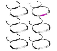 PH PandaHall 6Pcs Glass Vial Pendant Bracelet Adjustable Bracelet with Glass Openable Container Transparent Tube Urn Bangle Friendship Memorial Bracelets for Men Women DIY Jewellery Making, Black