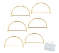 PH PandaHall 6pcs Gold Metal Purse Handles Semicircle Purse Handles, D Shape Bag Handles Handbag Handles Replacement for Handmade Bag Purse Tote Bag Making Accessories 2.75x4.7 inch