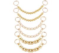 PH PandaHall 6pcs Gold Shoe Charms Chains Pearl Bead Shoe Chain, 3 Styles Glitter Shoes Chains Round Beads Shiny Fashion Shoe Accessories for Man Women Adults Clog Sandals Casual Shoes