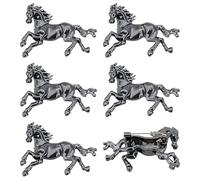 PH PandaHall 6pcs Horse Lapel Pin Galloping Horse Brooch Horsemanship Pin Race Horse Brooch Pins Equestrian Brooches Tibetan Style Animal Pins for Men Women Jewelry Gifts Costume Decor, Metal, no