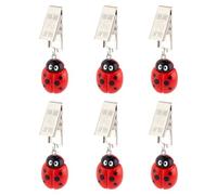 PH PandaHall 6pcs Ladybird Table cloth Weight Clips Dining Table Decor Clips Tablecloth Weight Hanging Clip Pendants Handicraft Tablecloth Clamps for Outdoor Wedding Picnic Christmas Decoration