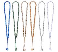 PH PandaHall 6pcs Ramadan Tasbih Prayer 99 Beads Islam Prayer Tasbih 7mm Rosary Muslim Misbaha Tasbeeh Necklace with Allah & Muhammad Names Engraved Gifts for Women Men, 6 Colors