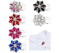 PH PandaHall 6pcs Rhinestone Flower Button Covers for Women Decorative Button Covers Crystal Buttons for DIY Clothing Decor Buttons Shirt Jeans Dress Christmas Valentine's Day Gifts, 30mm/1.2"