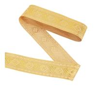 PH PandaHall 7.3 m Gold Jacquard Ribbon 3.4 cm Wide Woven Trim Webbing Ethnic Floral Ribbon Vintage Embroidered Jacquard Craft Ribbon for Clothing Sewing Decorations DIY Gift Wrapping